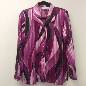 Alfred Dunner Button up Long-sleeve Top